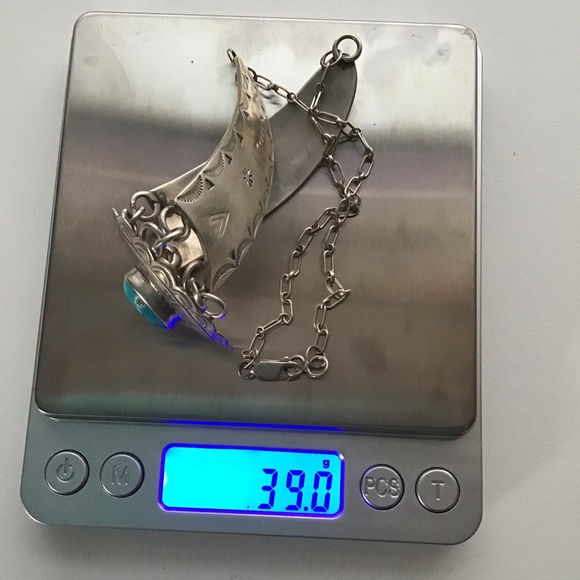 Vintage sterling silver Turquoise Concho Necklace - Picture 13 of 14